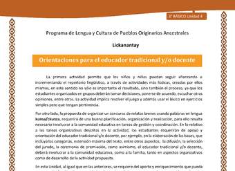 Orientaciones para el educador tradicional y/o docente