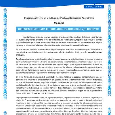 Orientaciones para el educador tradicional y/o docente