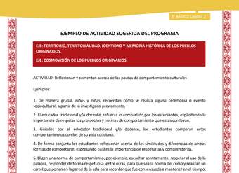 04-Actividad Sugerida LC03 COL-U02-OA06;OA11-Reflexionan y comentan acerca de las pautas de comportamiento culturales