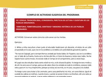 01-Actividad Sugerida LC03 COL-U03-LS01-OA08-Conversan sobre cómo los colla sanan con las hierbas.