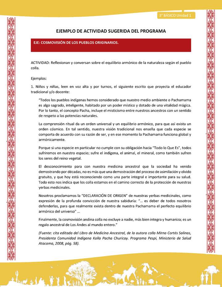 06-Actividad Sugerida LC03 COL-U01-OA12-Reflexionan y conversan sobre el equilibrio armónico de la naturaleza según el pueblo colla.