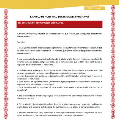 07-Actividad Sugerida LC03 COL-U01-OA12-Recopilan y difunden las acciones humanas que contribuyen al resguardo de la armonía con la naturaleza.