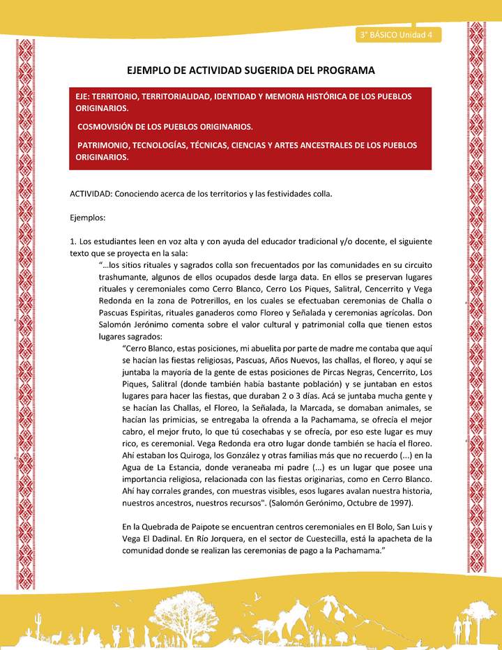 03-Actividad Sugerida LC03 COL-U04-OA06;OA09;OA14-Conociendo acerca de los territorios y las festividades colla