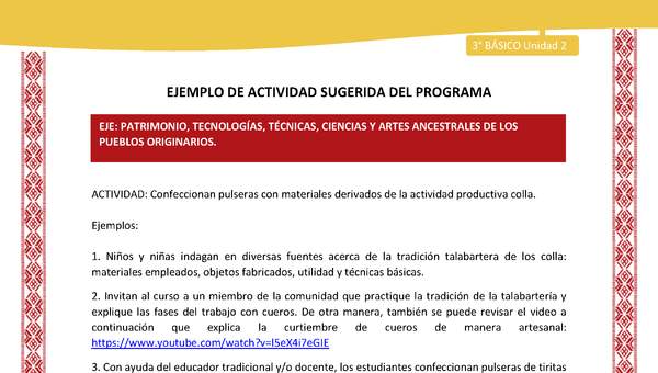 06-Actividad Sugerida LC03 COL-U02-OA13-Confeccionan pulseras con materiales derivados de la actividad productiva colla