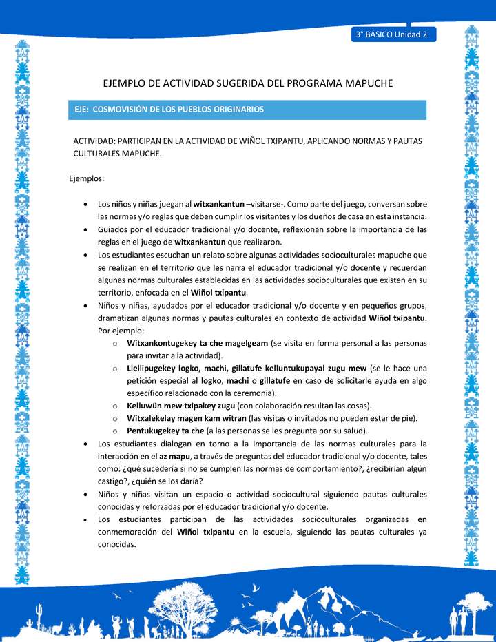 Participan en la actividad de wiñol txipantu, aplicando normas y pautas culturales mapuche