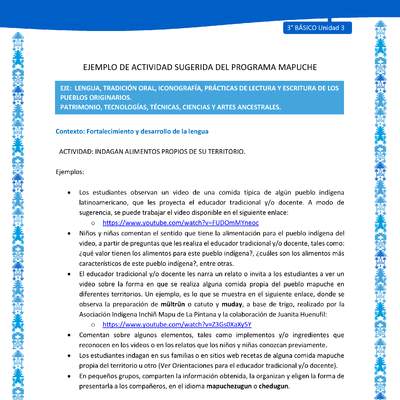 Indagan alimentos propios de su territorio