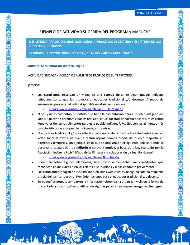 Indagan acerca de alimentos propios de su territorio