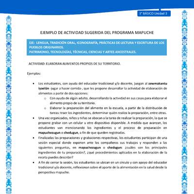 Elaboran alimentos propios de su territorio