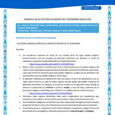 Indagan acerca de alimentos propios de su territorio