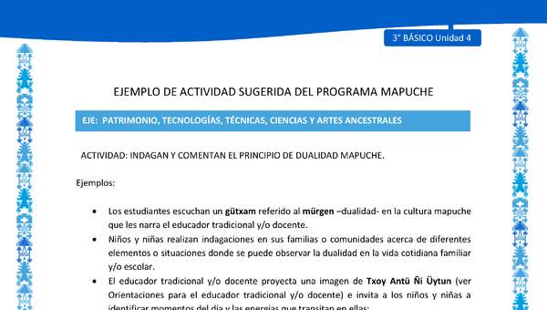 Indagan y comentan el principio de dualidad mapuche