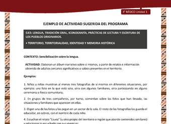 01-Actividad Sugerida LC03 DIA-U01-LS01;OA07-Elaboran un álbum narrativo sobre sí mismos, a partir de relatos e información obtenida de adultos cercanos significativos o sabios presentes en el territorio.