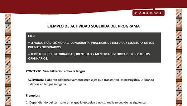 01-Actividad Sugerida LC03 DIA-U04-LS04-OA06-Elaboran colaborativamente mensajes que transmiten los petroglifos, utilizando palabras en lengua indígena.