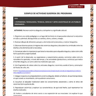 01-Actividad Sugerida LC03 DIA-U01-OA13- Recrean cerámica diaguita y comparten su significado cultural.
