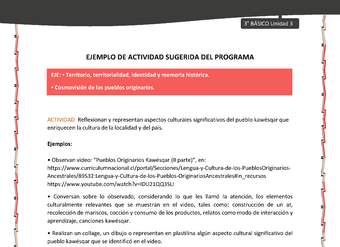 04-Actividad sugerida: LC03-KAW-U03-OA08;OA10-Reflexionan y representan aspectos culturales significativos del pueblo kawésqar que enriquecen la cultura de la localidad y del país.