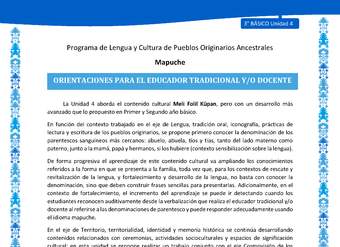 Orientaciones para el educador tradicional y/o docente