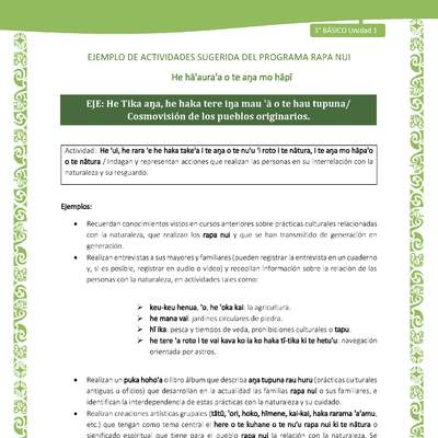  Indagan y representan acciones que realizan las personas en su interrelación con la naturaleza y su resguardo