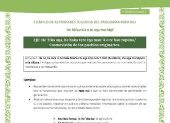  Indagan y representan acciones que realizan las personas en su interrelación con la naturaleza y su resguardo