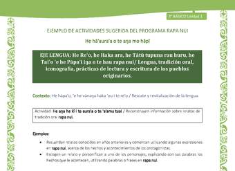  Reconstruyen información sobre relatos de tradición oral rapa nui