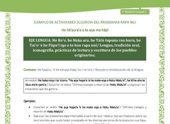 Escuchan el relato “Últimos trabajos y muerte de Hotu Matu'a” y expresan las emociones que les genera