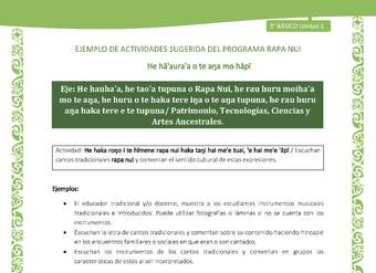  Escuchan cantos tradicionales rapa nui y comentan el sentido cultural de estas expresiones