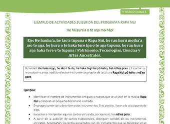 Escuchan y reproducen cantos tradicionales con instrumentos propios de la cultura Rapa Nui: pū keho y mā'ea poro