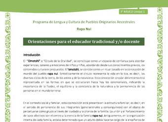 Orientaciones para el educador tradicional y/o docente