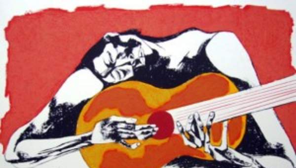 El guitarrista de Oswaldo Guayasamin