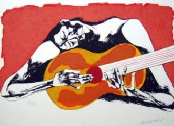 El guitarrista de Oswaldo Guayasamin