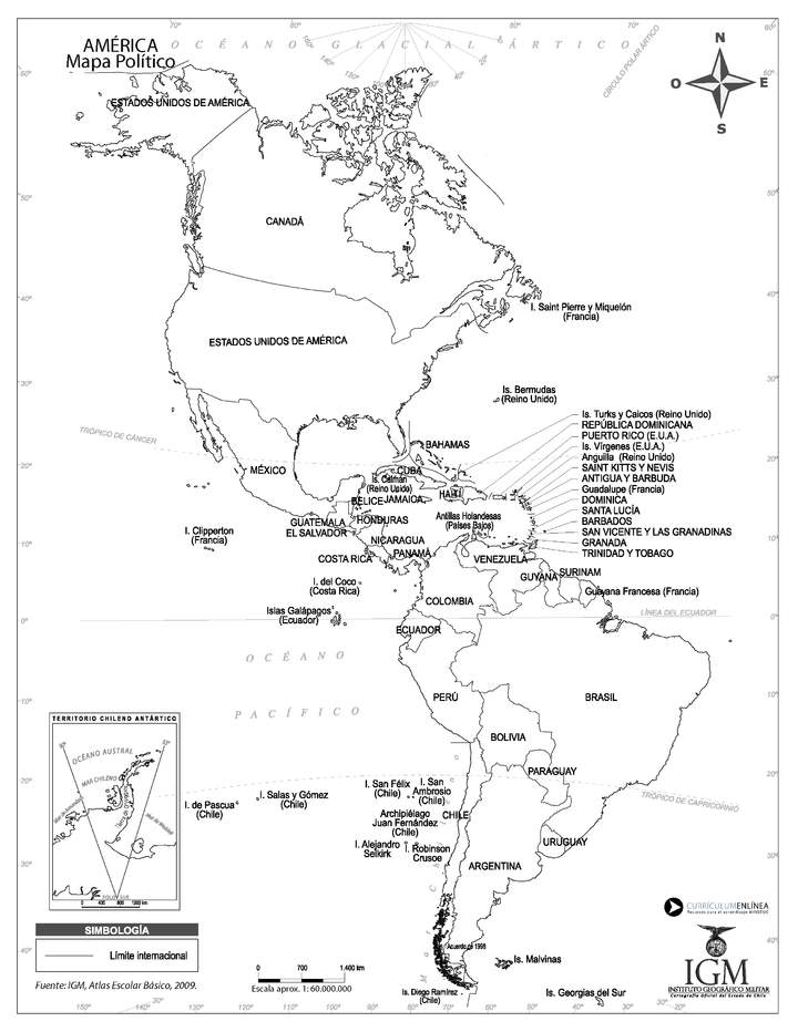 Mapa político de América