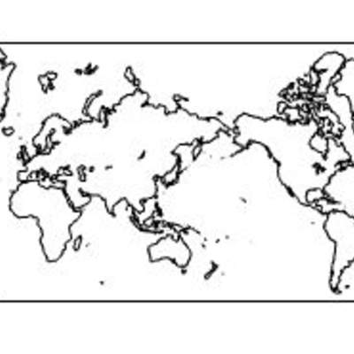 Mapa mundi con América a la derecha