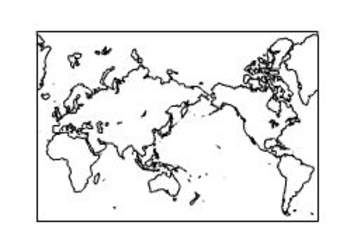 Mapa mundi con América a la derecha