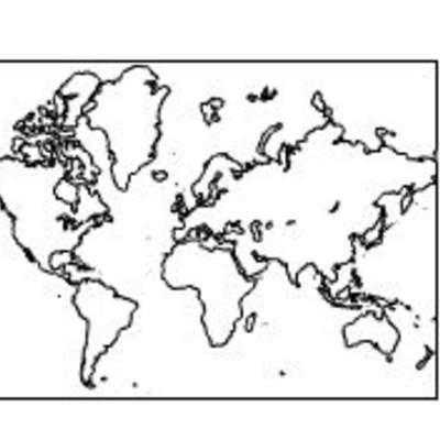 Mapa mundi con América a la izquierda