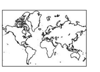 Mapa mundi con América a la izquierda