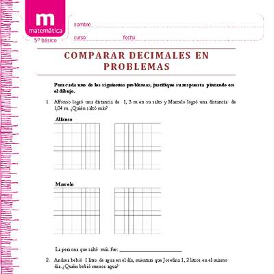 Comparar decimales en problemas