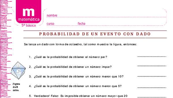 Probabilidad de un evento con dado