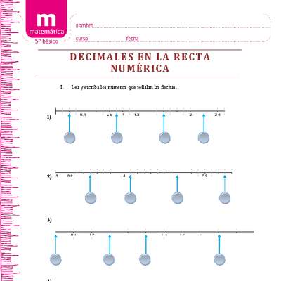 Decimales en la recta numérica