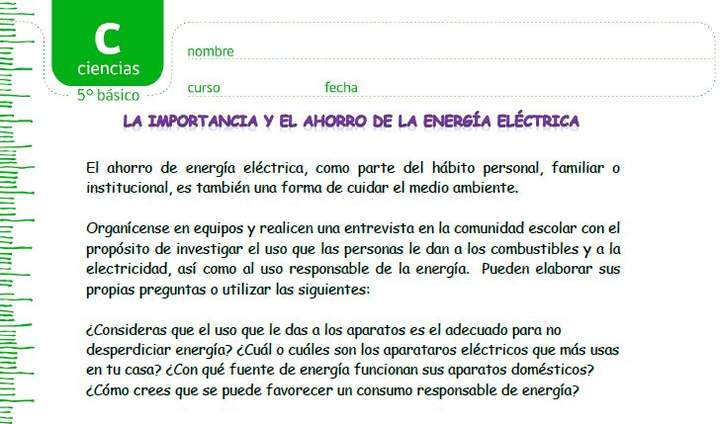 Importancia y ahorro de electricidad