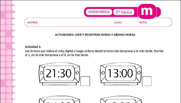 Leer y registrar horas y medias horas