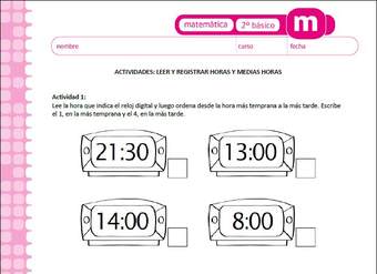 Leer y registrar horas y medias horas