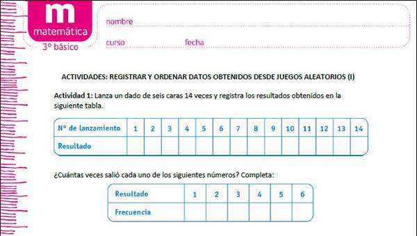 Registrar y ordenar datos obtenidos desde juegos aleatorios (I)