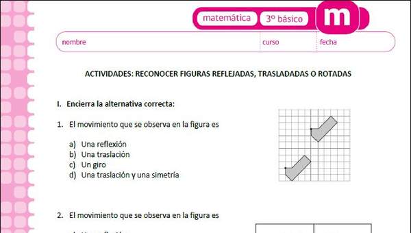 Reconocer figuras reflejadas, trasladadas o rotadas