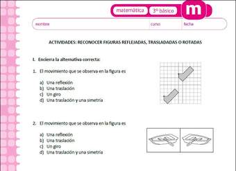 Reconocer figuras reflejadas, trasladadas o rotadas
