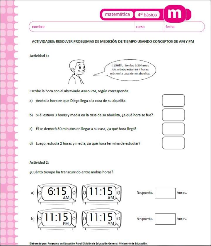 Resolver problemas de medición de tiempo usando conceptos de AM Y PM
