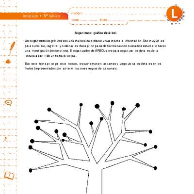 Organizador de árbol para registrar datos de una lectura