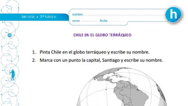 Chile en el globo terráqueo