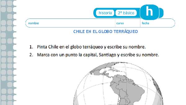 Chile en el globo terráqueo