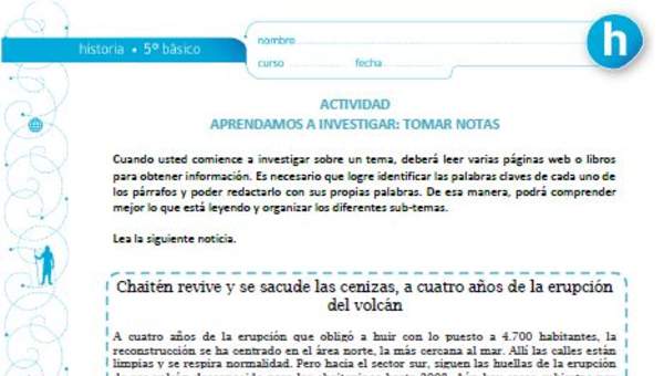 Aprendamos a investigar: Tomar notas