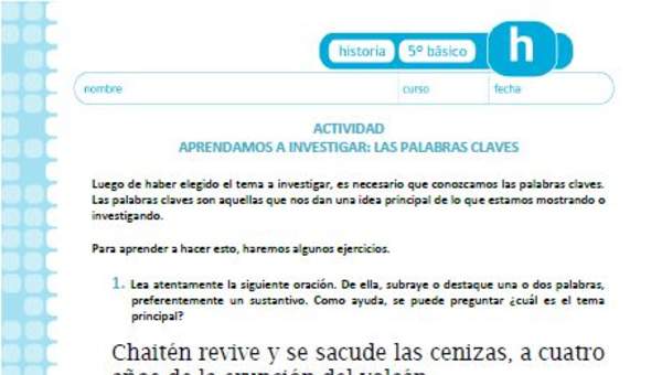 Aprendamos a investigar: las palabras claves