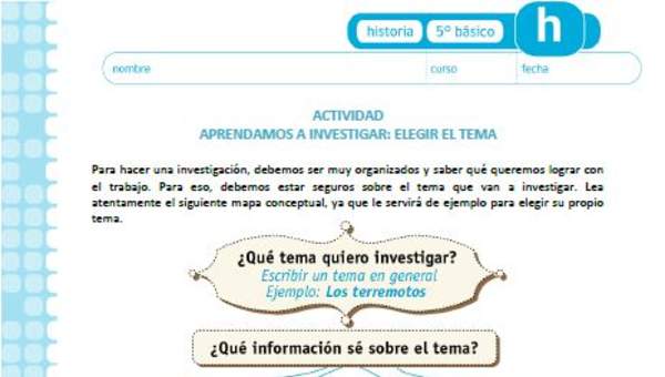 Aprendamos a investigar: Elegir el tema