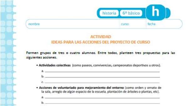 Ideas para las acciones del proyecto de curso